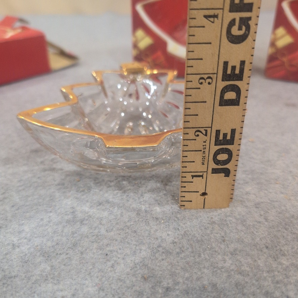 Studio Nova Yuletide Spirit Gold Sweet Dish Christmas Tree Glass Bowl Set of 3 - Picture 5 of 6